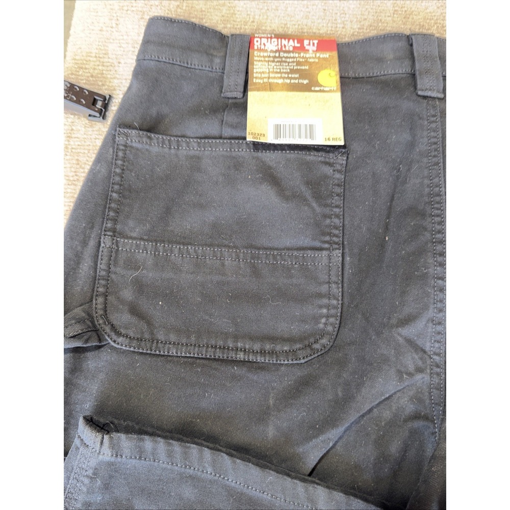 CARHARTT Women's Crawford Original Fit Double Front Work Pants 16 REG NWT-Black - Picture 3 of 11